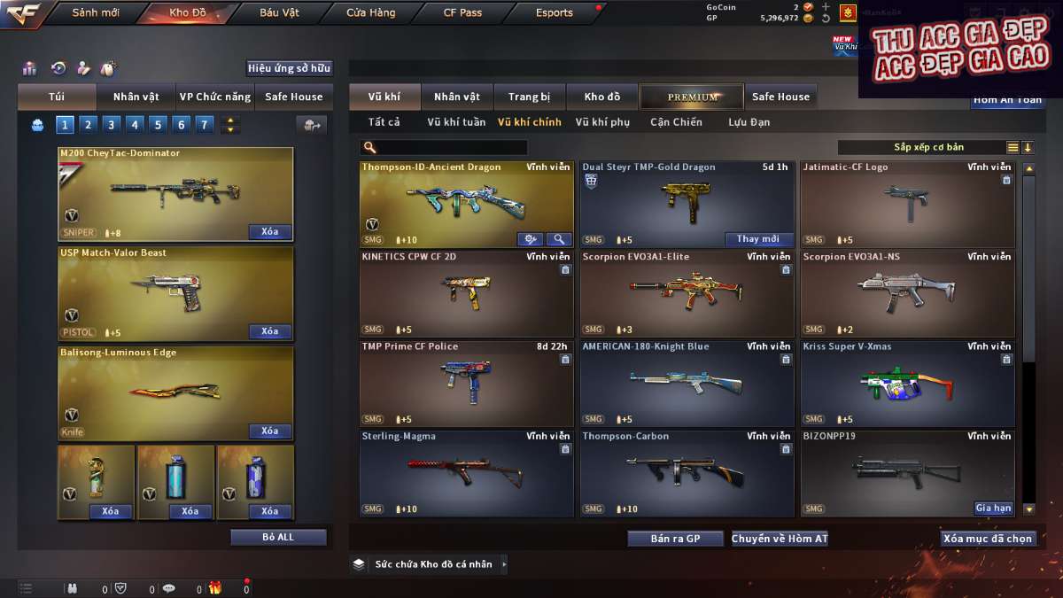 shop acc cf uy tin gia re
